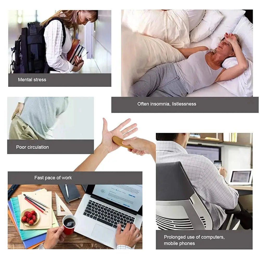 1 PC Wooden Gua Sha Massage Tools Wood Therapy Massage Tools Home Gym Lymphatic Drainage - FushionX Techflex