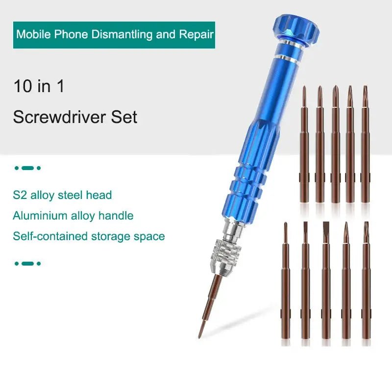 10 in 1 Mobile Phone Repair Tool Kit, Smartphone Screwdriver Set,Essential Disassembly Toolkit - FushionX Techflex
