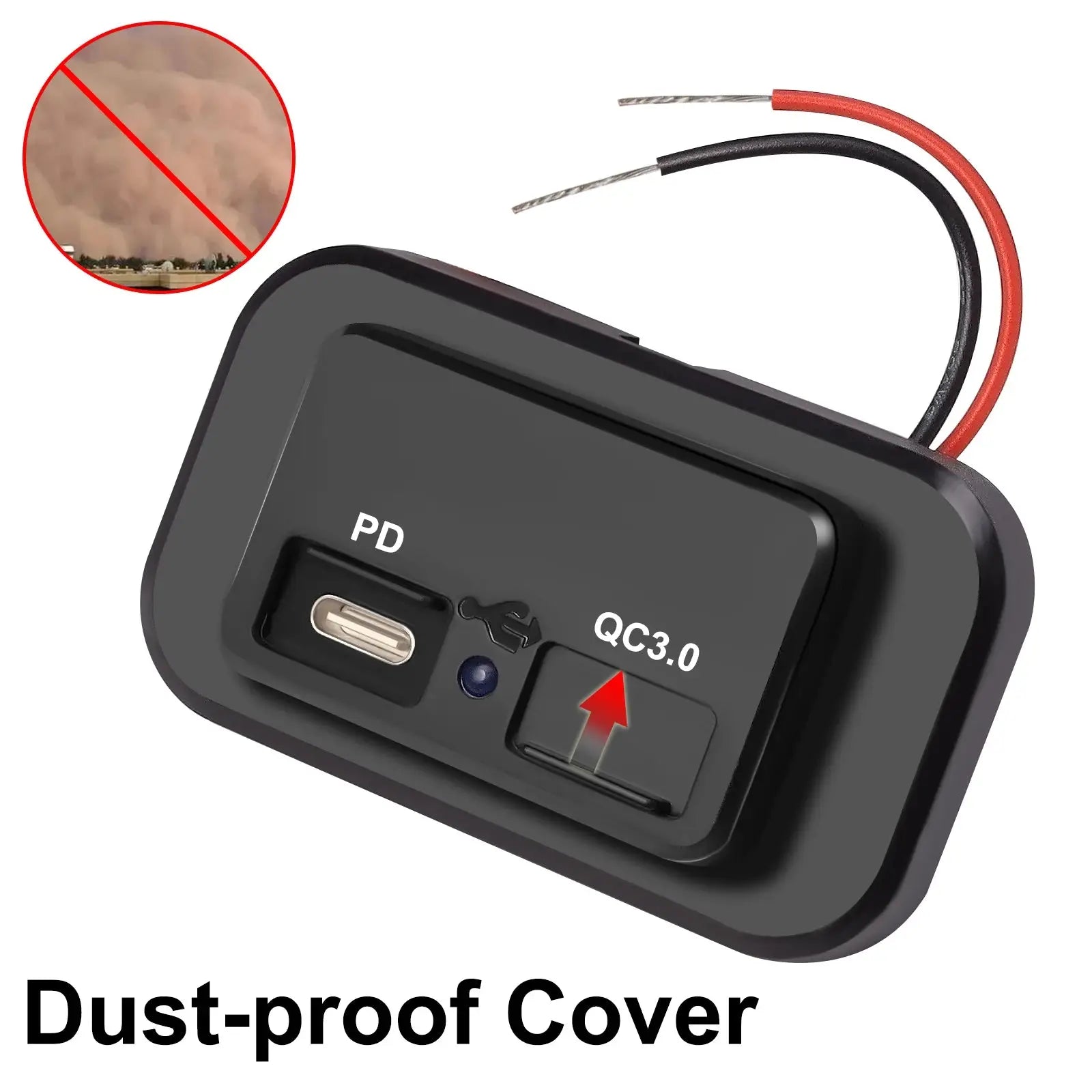 12V/24V 3.1A Car Dual PD USB Port Charger Power Adapter Waterproof LED Socket - FushionX Techflex