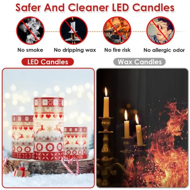 3PC Christmas Flameless LED Candles - FushionX Techflex