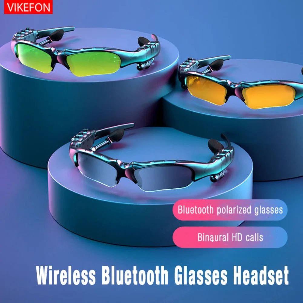 5.0 Stereo Earphones Wireless Headset with Mic Smart Glasses Sunglasses for Driving Cycling Sports Noise Reduction Headphones - FushionX Techflex
