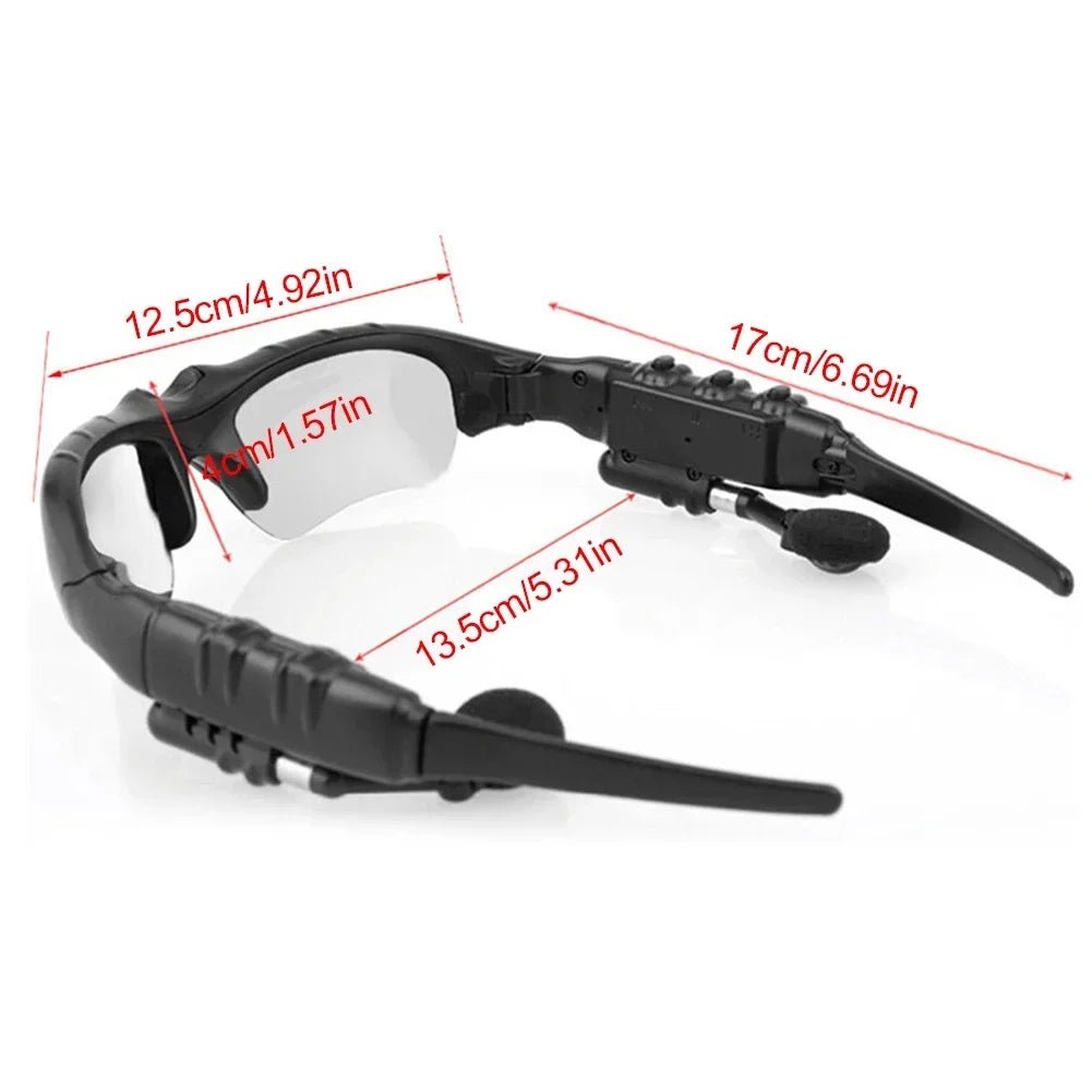 5.0 Stereo Earphones Wireless Headset with Mic Smart Glasses Sunglasses for Driving Cycling Sports Noise Reduction Headphones - FushionX Techflex