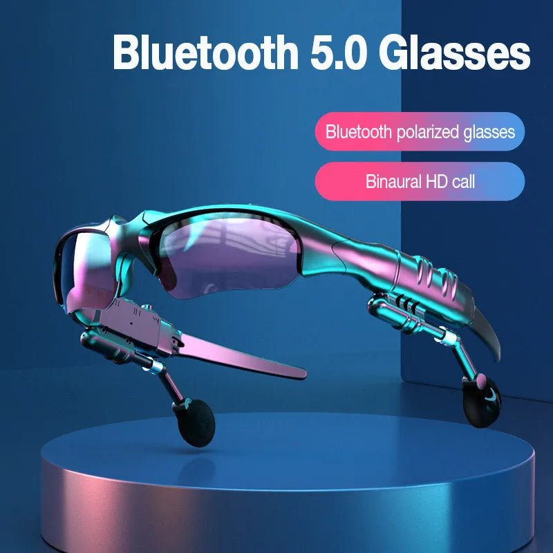 5.0 Stereo Earphones Wireless Headset with Mic Smart Glasses Sunglasses for Driving Cycling Sports Noise Reduction Headphones - FushionX Techflex