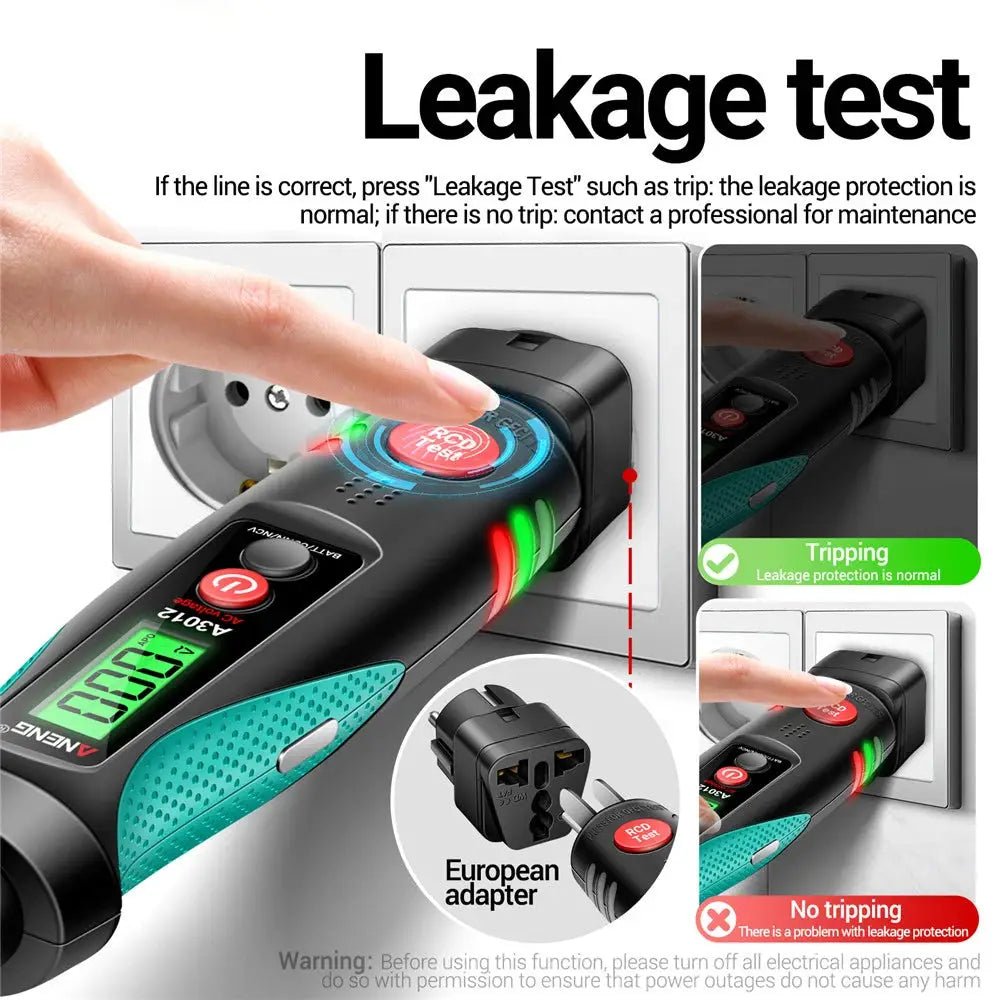 ANENG Multifunction Voltage Tester Electricity Test Pen Socket Phase Tester LED Display - FushionX Techflex