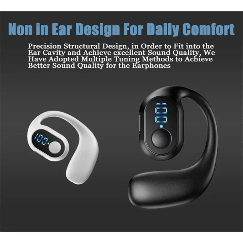 Bluetooth 5.3 Headphone TWS Wireless Ear Hook Earphone HiFi Stereo Noise Reduction Headset Waterproof Earbud for Huawi Xiami - FushionX Techflex