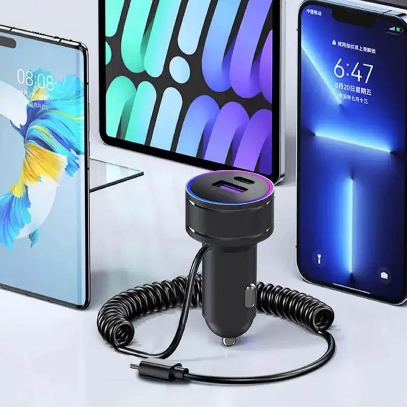Car Charger Adapter Fast Charging PD 30W Type - C Adapter Block With Night Vision Design - FushionX Techflex