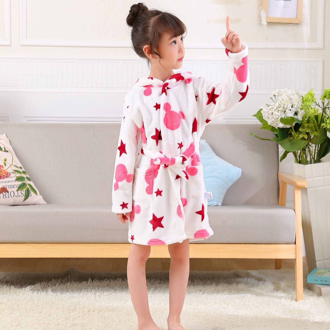 Cartoon Flannel Hooded Nightgown For Children - FushionX Techflex