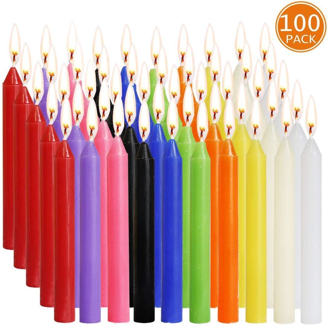 Christmas 100 Colorful Birthday Candles Smokeless And Tasteless Pole Candle - FushionX Techflex