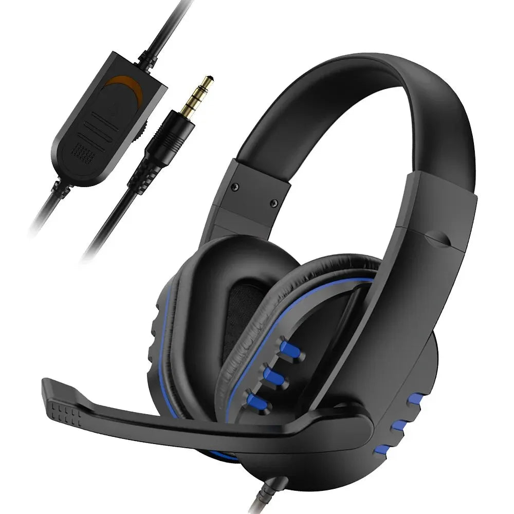 Headphones 3.5mm Wired Gaming Headset Earphones Music For PS4 Play Station 4 Game PC Chat Computer With Microphone - FushionX Techflex