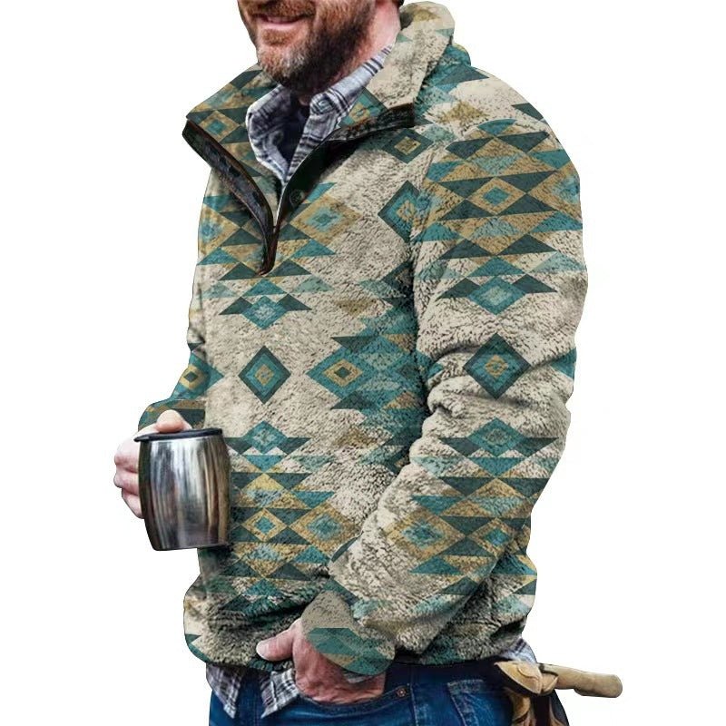 Men's Casual Flannel Plush Sweatshirt - FushionX Techflex