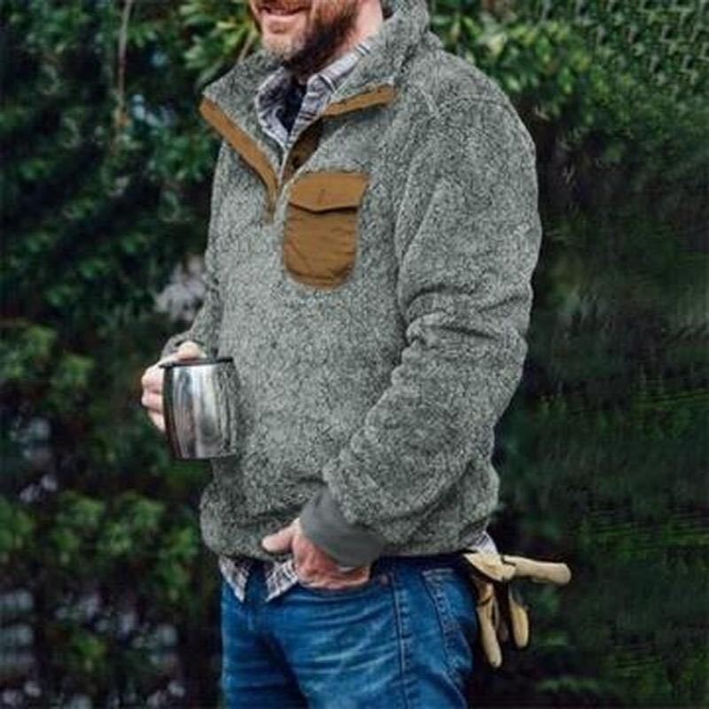 Men's Casual Flannel Plush Sweatshirt - FushionX Techflex