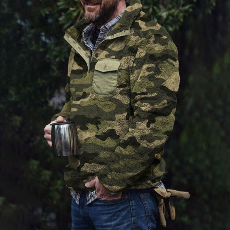 Men's Casual Flannel Plush Sweatshirt - FushionX Techflex