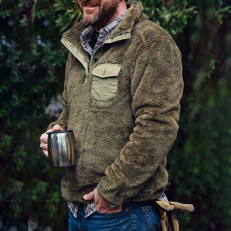 Men's Casual Flannel Plush Sweatshirt - FushionX Techflex