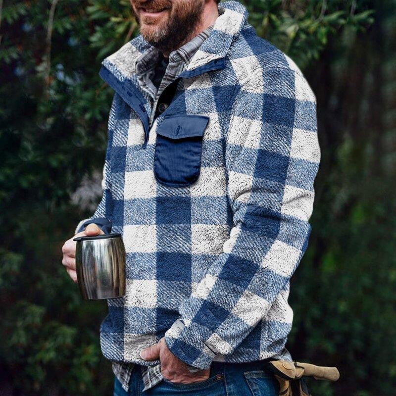 Men's Casual Flannel Plush Sweatshirt - FushionX Techflex