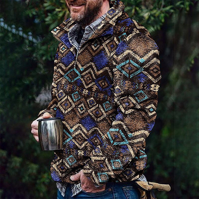 Men's Casual Flannel Plush Sweatshirt - FushionX Techflex