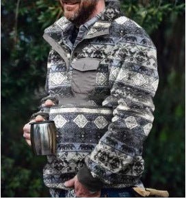 Men's Casual Flannel Plush Sweatshirt - FushionX Techflex