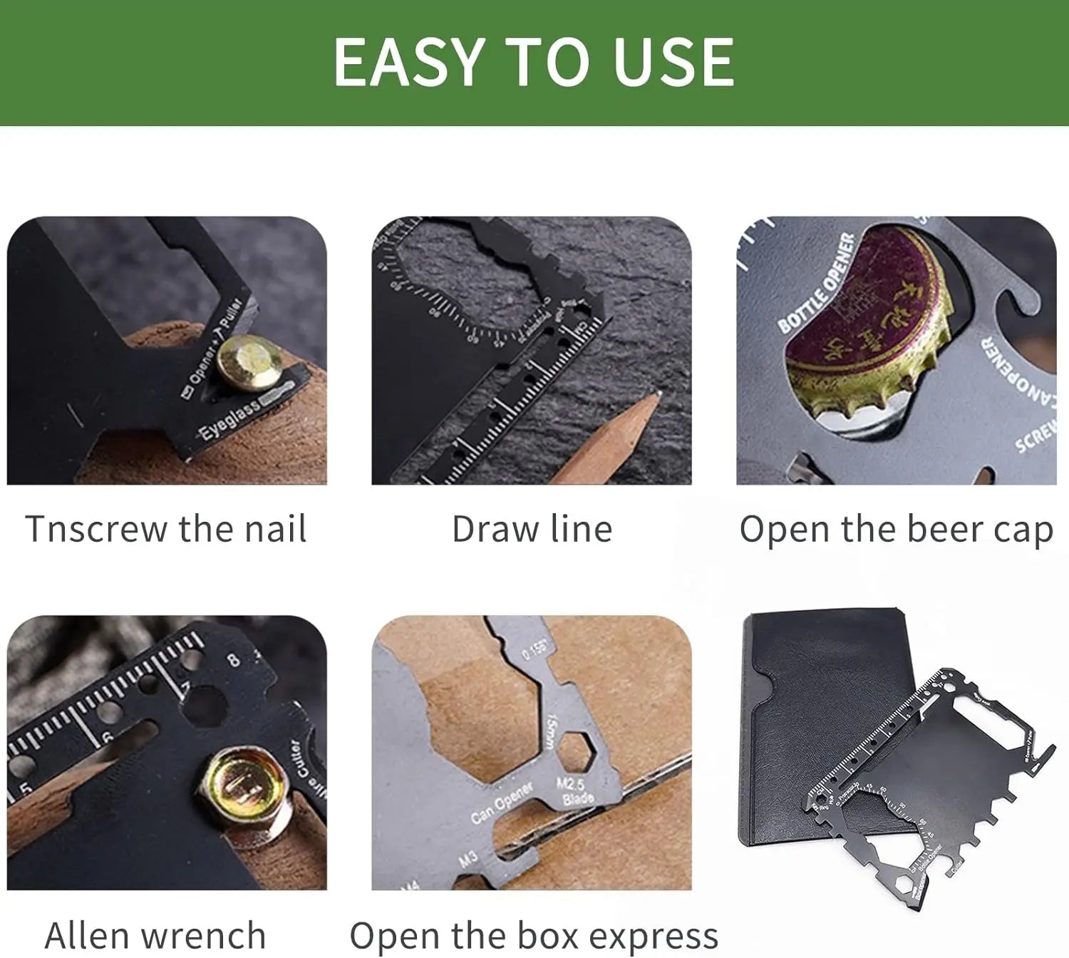 Multi Tool 46 in 1 Credit Card Size Outdoor Camping Survival Accessories Multipurpose Gear Gadget Tools for Man Portable - FushionX Techflex