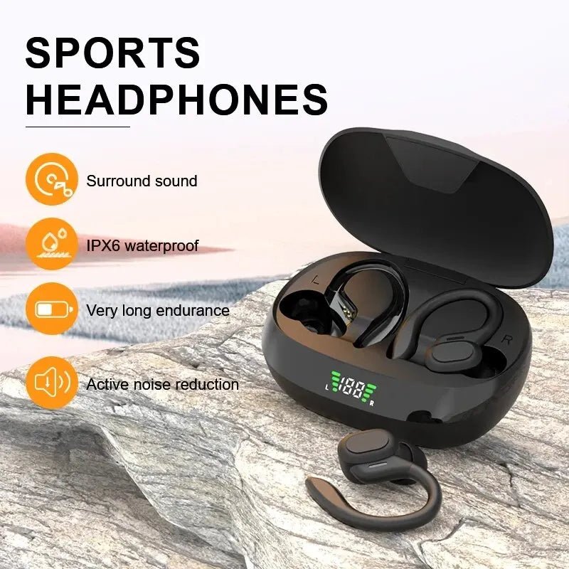 Original Wireless Earphones Ture Wireless Earbuds Ear Hook Sports HiFI Stereo Waterproof Headset With Mic TWS Headphone - FushionX Techflex