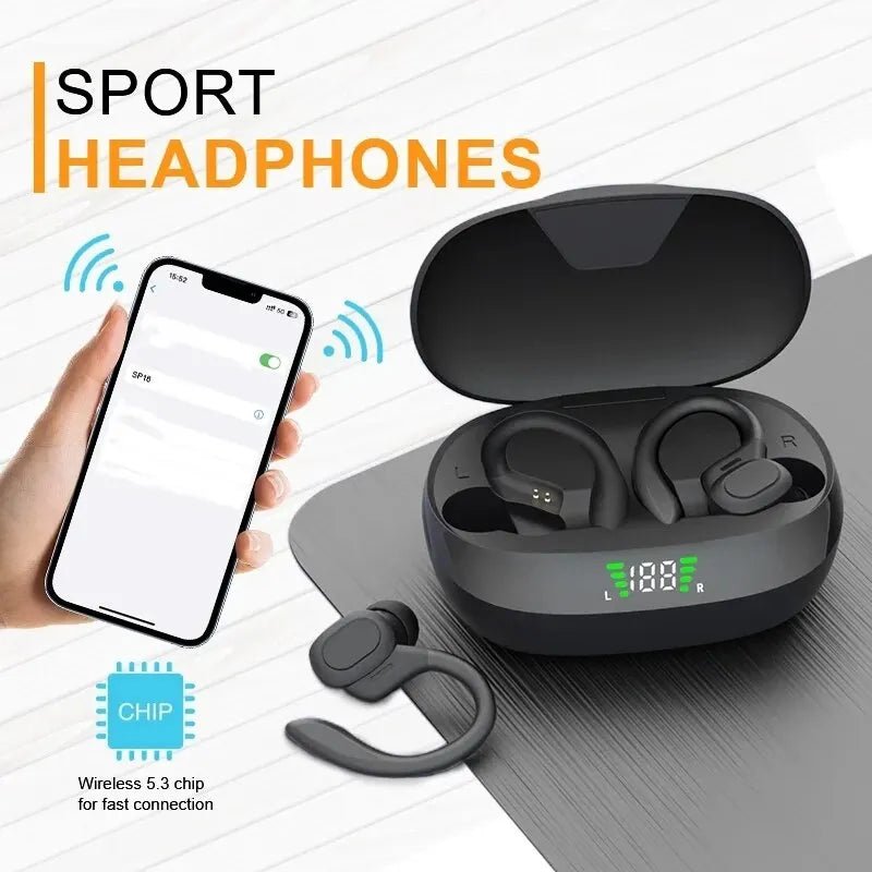 Original Wireless Earphones Ture Wireless Earbuds Ear Hook Sports HiFI Stereo Waterproof Headset With Mic TWS Headphone - FushionX Techflex