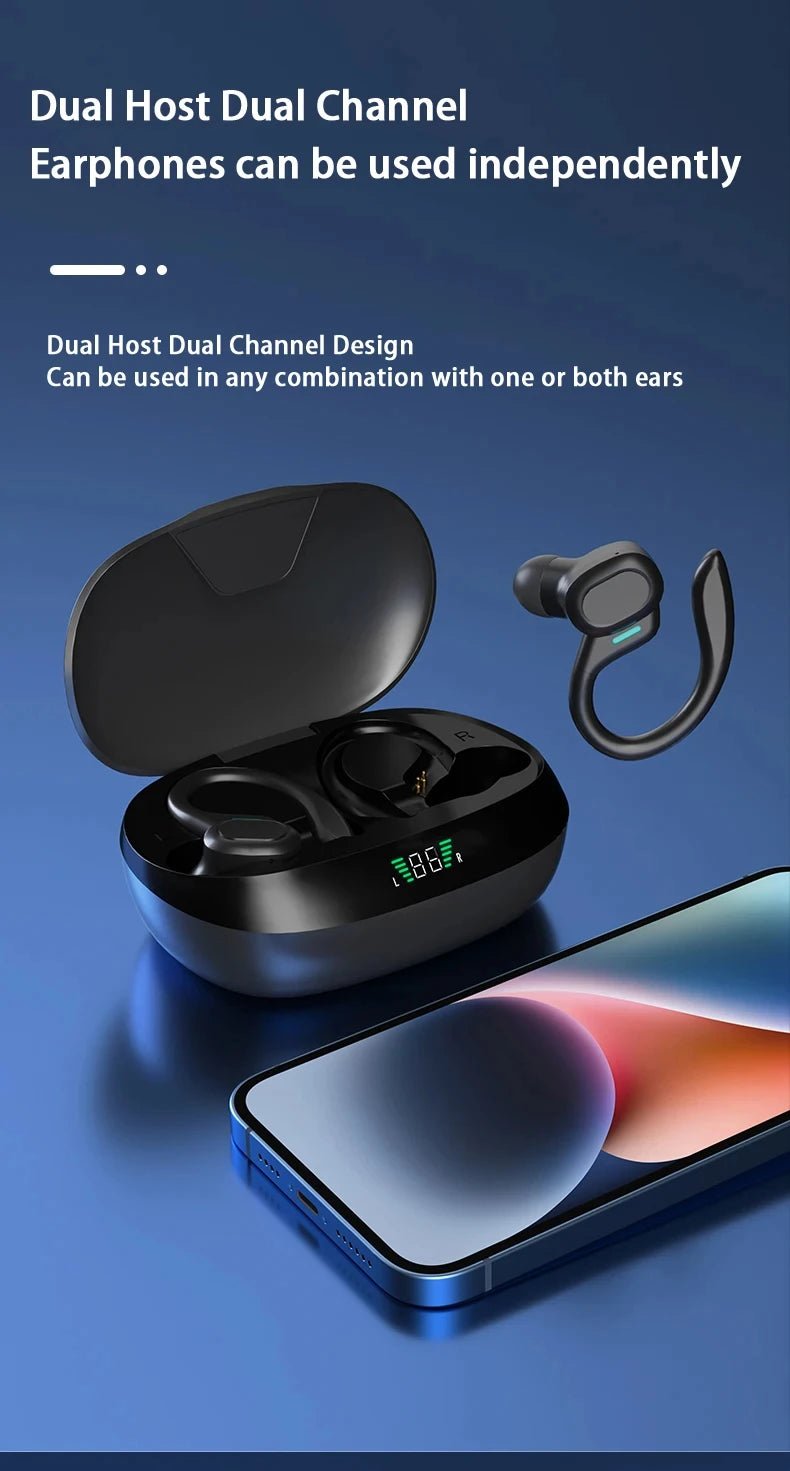 Original Wireless Earphones Ture Wireless Earbuds Ear Hook Sports HiFI Stereo Waterproof Headset With Mic TWS Headphone - FushionX Techflex