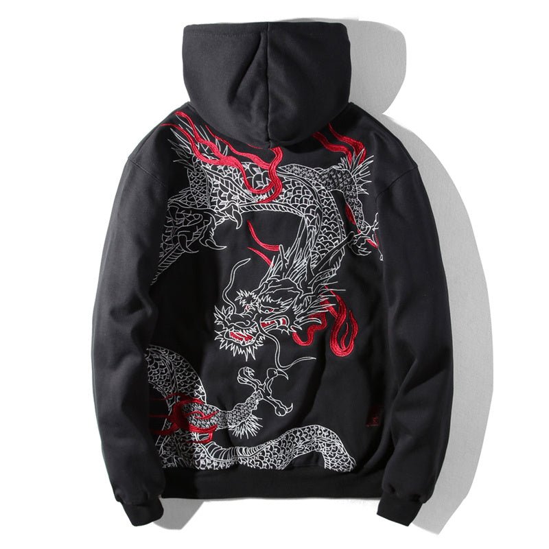 Red Embroidered Dragon Sweatshirt - FushionX Techflex