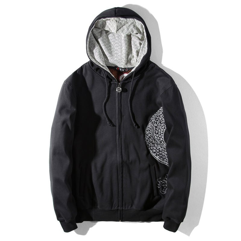 Red Embroidered Dragon Sweatshirt - FushionX Techflex