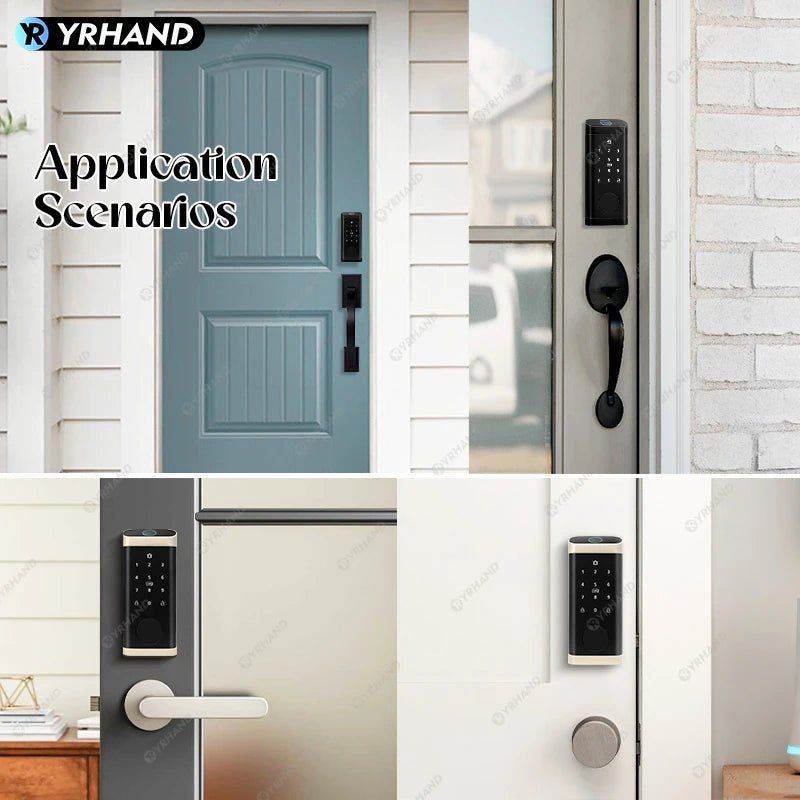 Smart Deadbolt Locks for Smart Home Alexa WiFi TTlock App Biometric Fingerprint keyless Entry Keypad door lock with Gateway - FushionX Techflex
