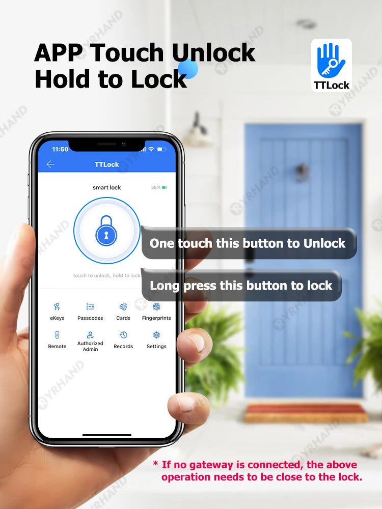 Smart Deadbolt Locks for Smart Home Alexa WiFi TTlock App Biometric Fingerprint keyless Entry Keypad door lock with Gateway - FushionX Techflex