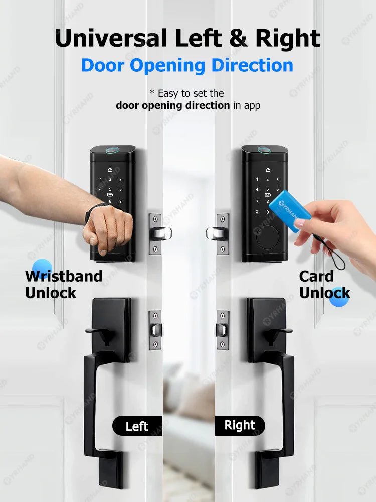 Smart Deadbolt Locks for Smart Home Alexa WiFi TTlock App Biometric Fingerprint keyless Entry Keypad door lock with Gateway - FushionX Techflex