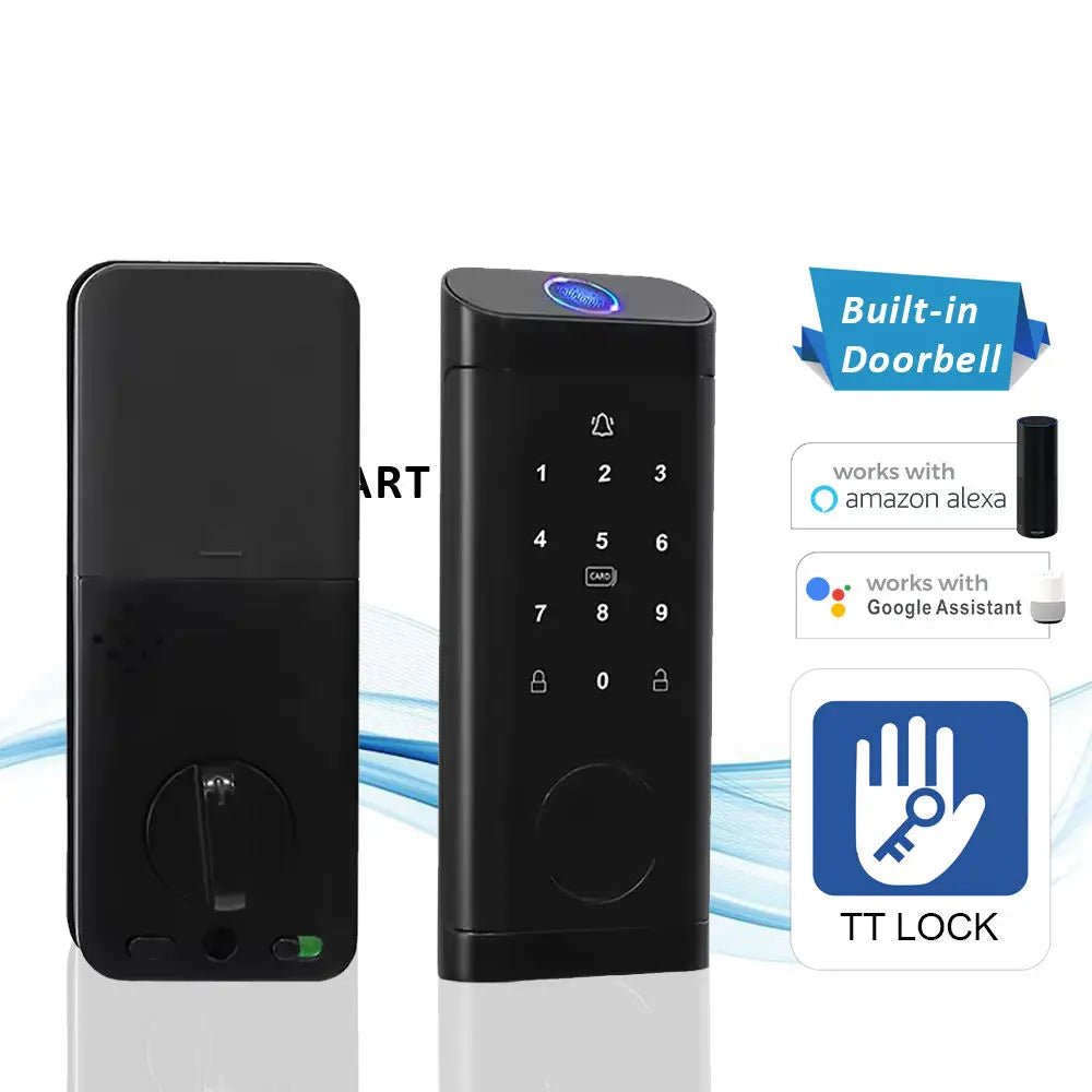 Smart Deadbolt Locks for Smart Home Alexa WiFi TTlock App Biometric Fingerprint keyless Entry Keypad door lock with Gateway - FushionX Techflex