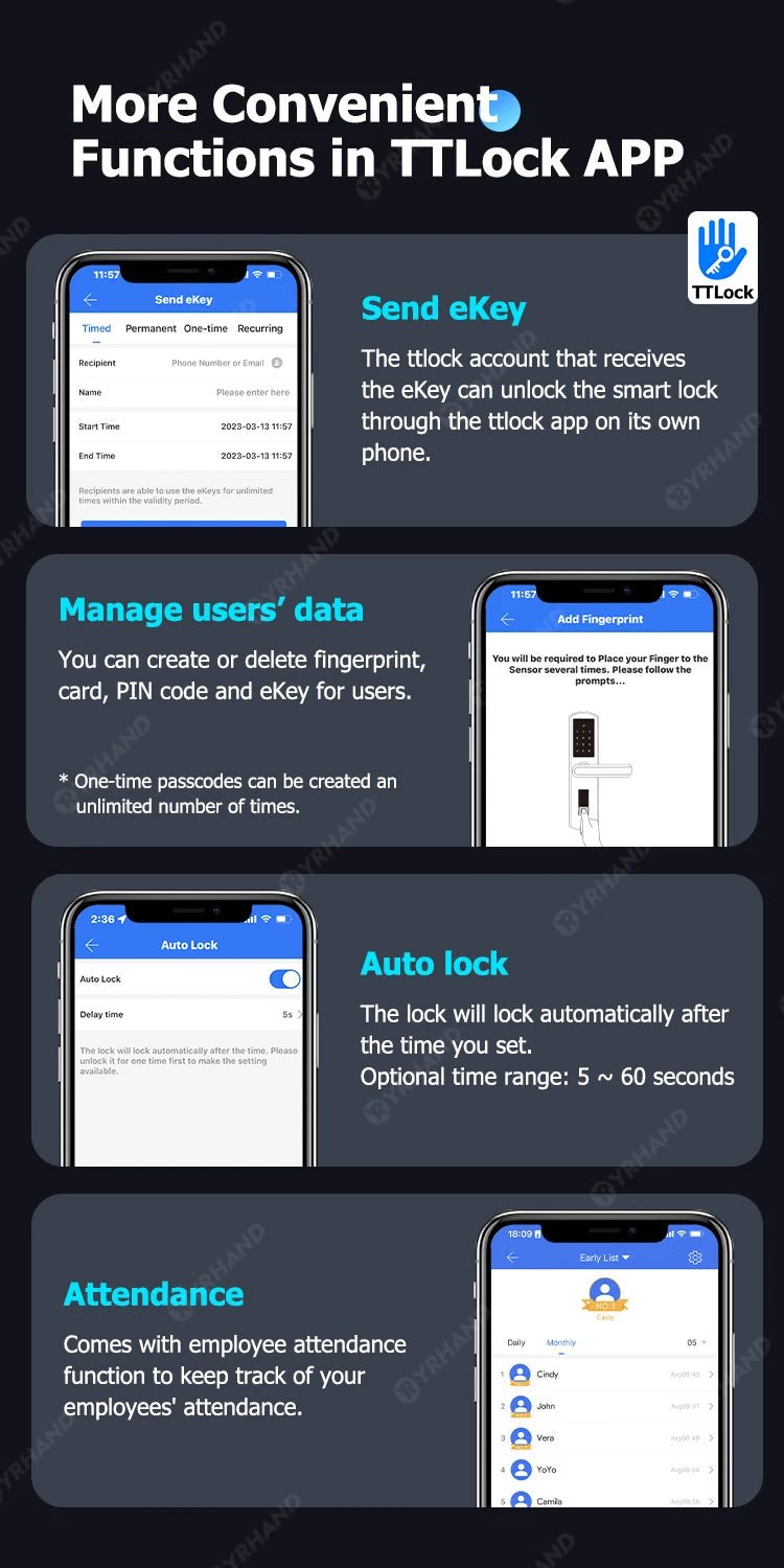 Smart Deadbolt Locks for Smart Home Alexa WiFi TTlock App Biometric Fingerprint keyless Entry Keypad door lock with Gateway - FushionX Techflex