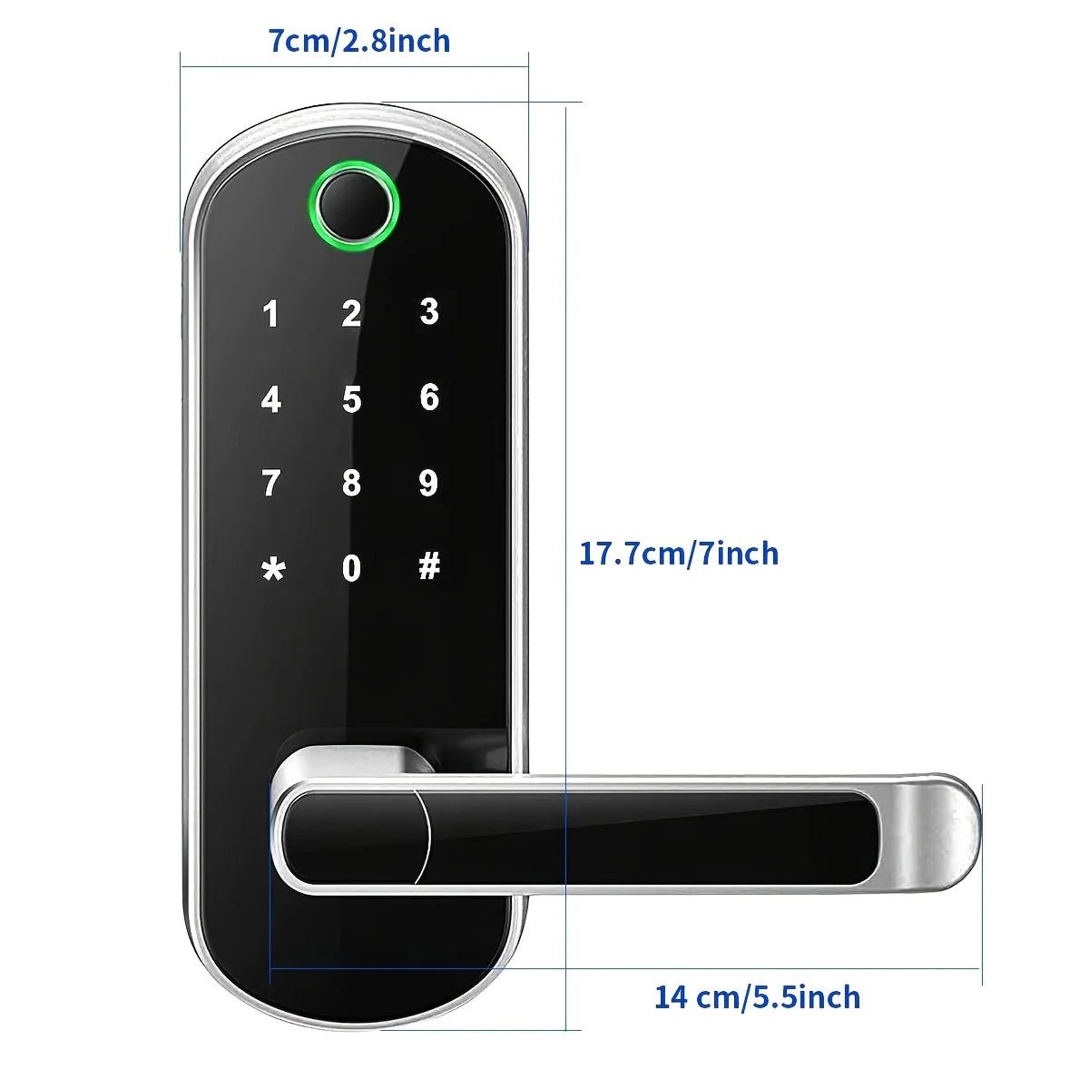 Smart Fingerprint Door Lock App Remote Control Keyless WIFI Digital Touchscreen Lock NFC IP67 Waterproof with 2 IC Cards - FushionX Techflex