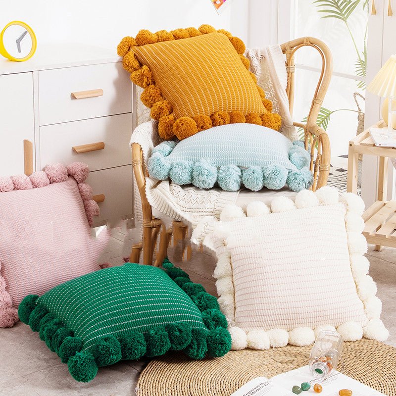 Throw Pillow Bed Sofa Cushion Waist Knitted Pillowcase - FushionX Techflex