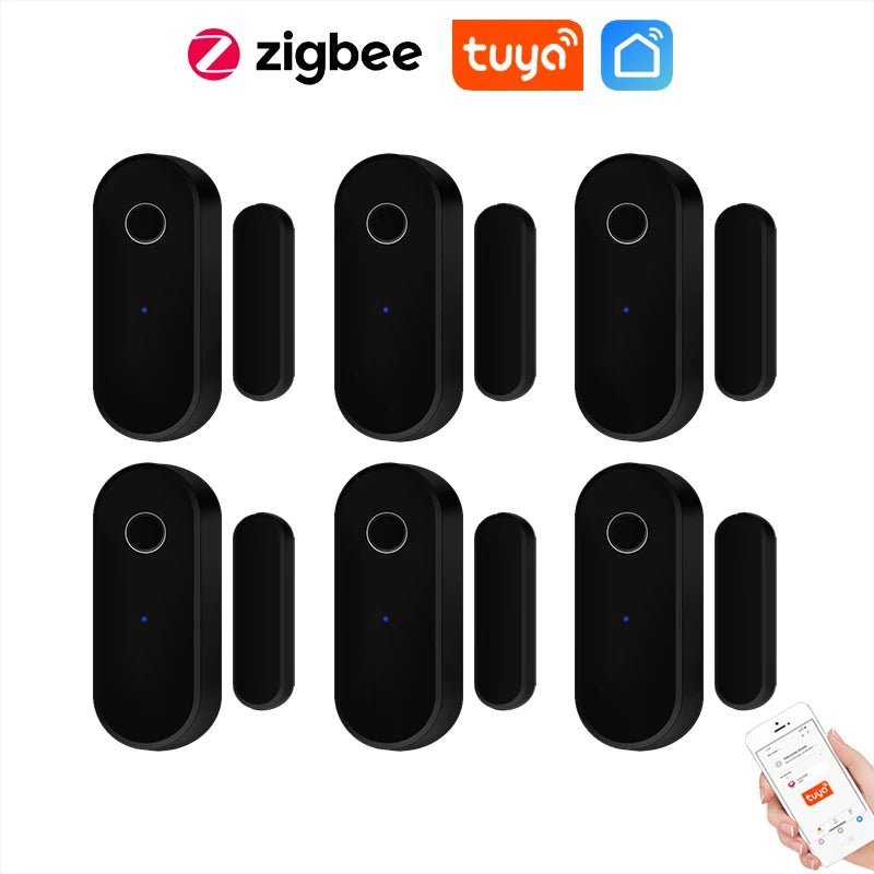 Tuya Smart Zigbee Door Sensor Door Window Open Close Detector Black Smart Home Security System Work With Gateway Smart Life APP - FushionX Techflex
