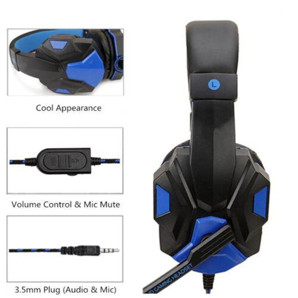 Wired PS4/PS5/Xbox/Smartphone/PC Headset Gaming Headset 120° Adjustable Gamer Headset with Noise Cancelling Microphone - FushionX Techflex