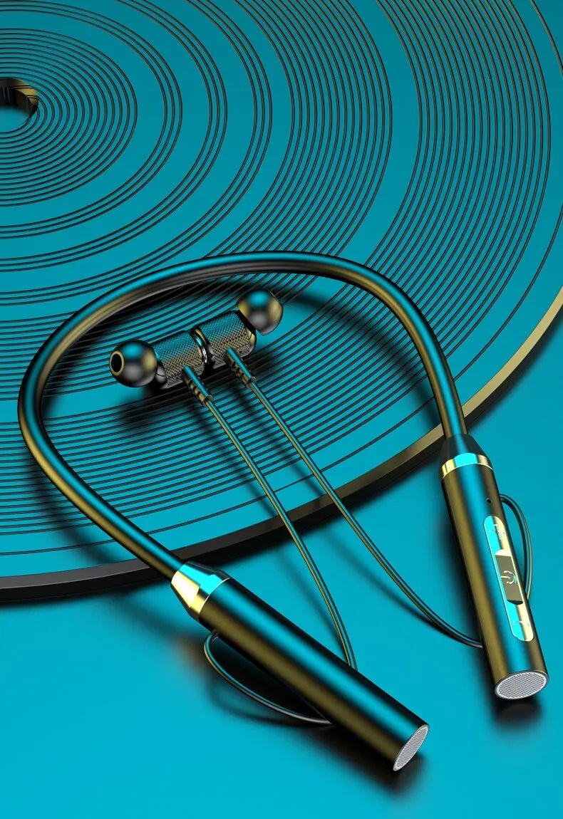 Wireless Headphones Bluetooth 5.0 Neckband Earphones Silicone Hifi 9D Stereo Sports Headset Halter Waterproof Magnetic Earbuds - FushionX Techflex