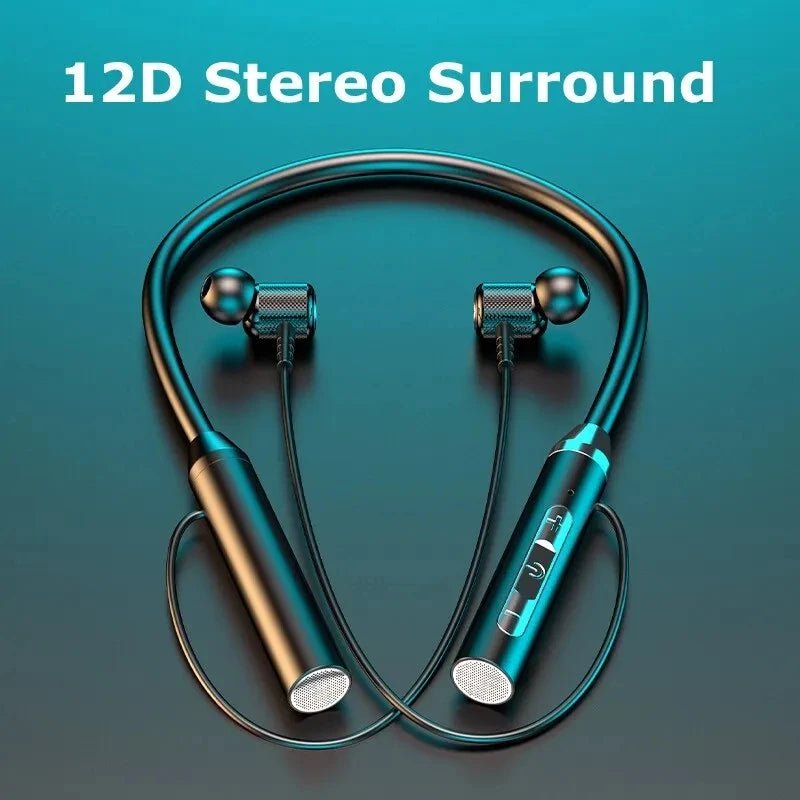 Wireless Headphones Bluetooth 5.0 Neckband Earphones Silicone Hifi 9D Stereo Sports Headset Halter Waterproof Magnetic Earbuds - FushionX Techflex