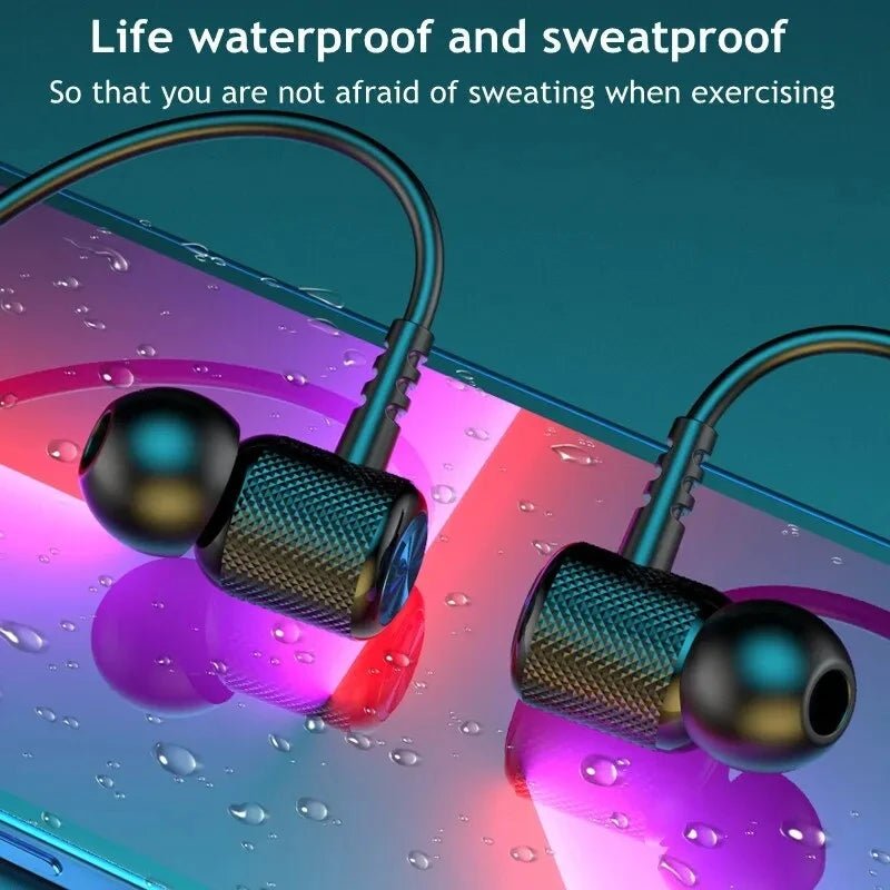 Wireless Headphones Bluetooth 5.0 Neckband Earphones Silicone Hifi 9D Stereo Sports Headset Halter Waterproof Magnetic Earbuds - FushionX Techflex
