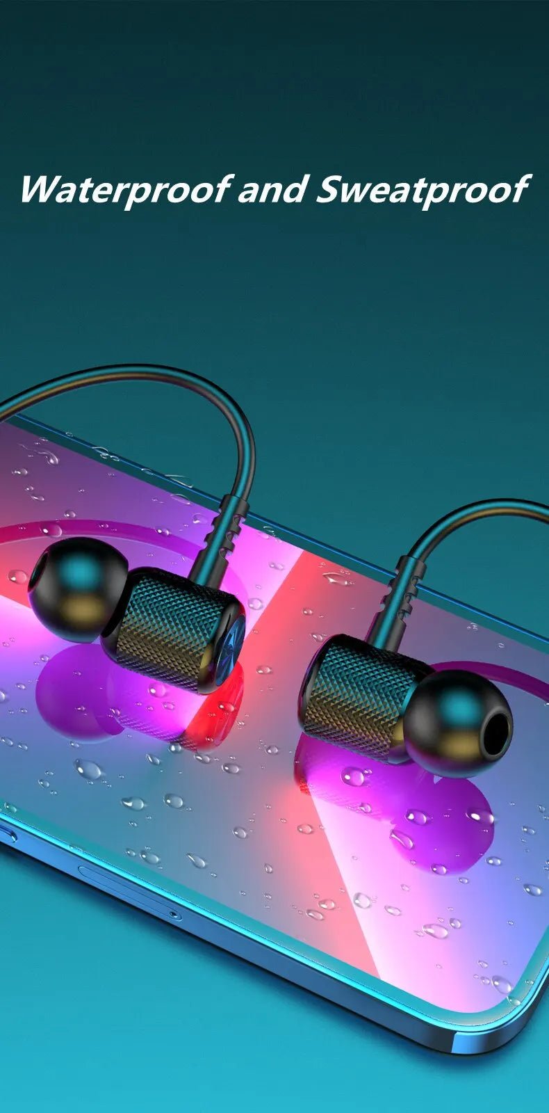 Wireless Headphones Bluetooth 5.0 Neckband Earphones Silicone Hifi 9D Stereo Sports Headset Halter Waterproof Magnetic Earbuds - FushionX Techflex