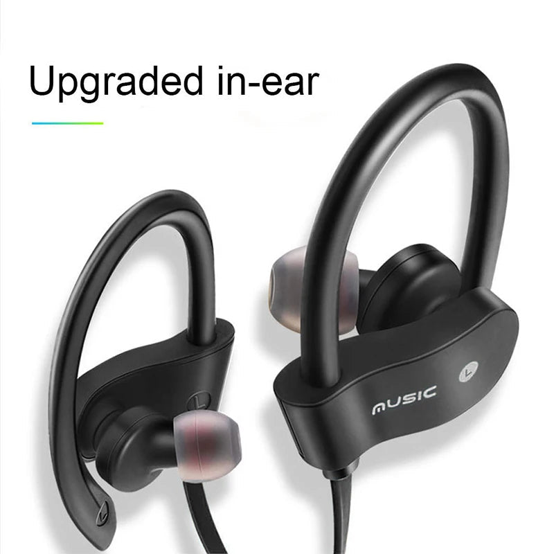 Wireless Headphones Earloop Ear Hook Earbuds Wireless Bluetooth Headset Handsfree Neckband With Mic Bluetooth Earphones - FushionX Techflex