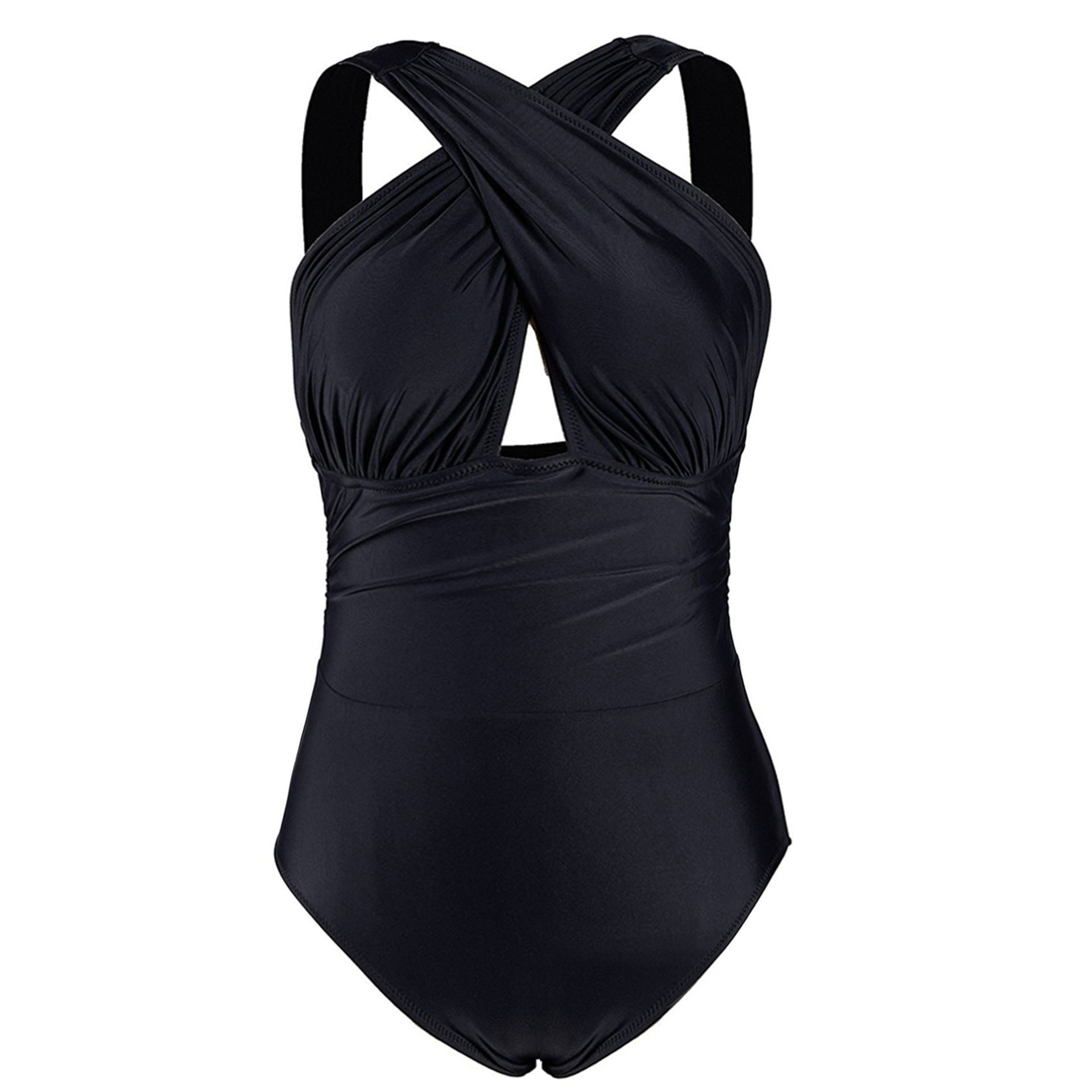 Women Large Size One Piece Cross Cover Nylon Quality Plus Fertilizer Swimsuit - FushionX Techflex
