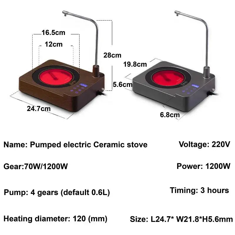1200W Automatic Water Electricity Pottery Stove Tea Stove Pumping Water Tea Maker - FushionX Techflex
