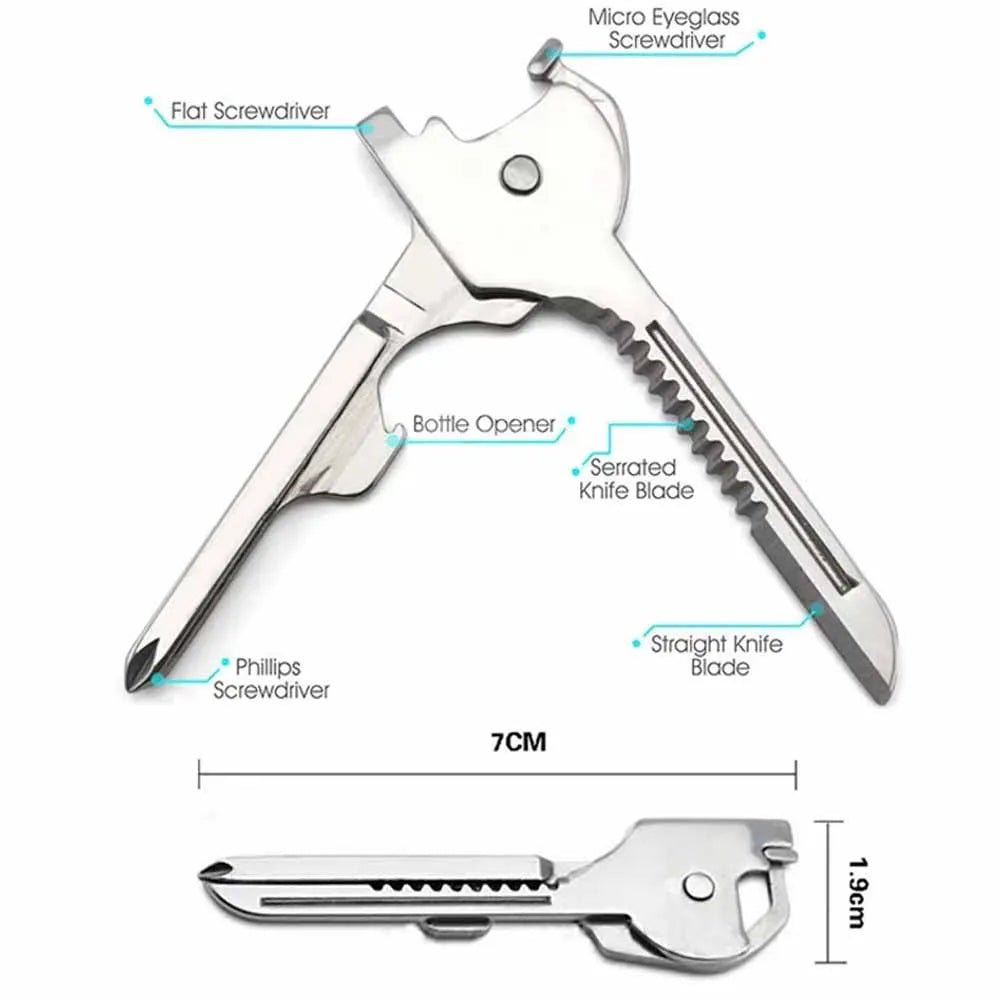 6 In 1 Utili Key Multi Tool Multipurpose Screwdriver Pocket Multi - use Multi - tool Gear Utility Outdoor Gadget Multi - function - FushionX Techflex
