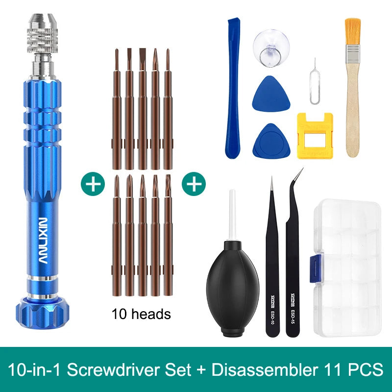 10 in 1 Mobile Phone Repair Tool Kit, Smartphone Screwdriver Set,Essential Disassembly Toolkit