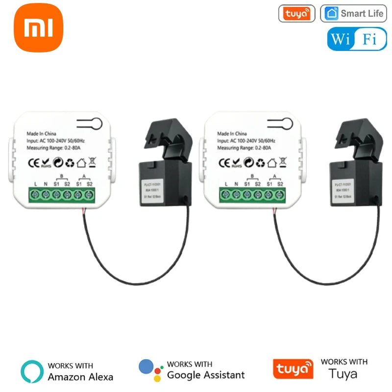 Xiaomi Tuya Smart Life Wifi Energy Meter With CT Clamp App Kwh Power Consumption Monitor