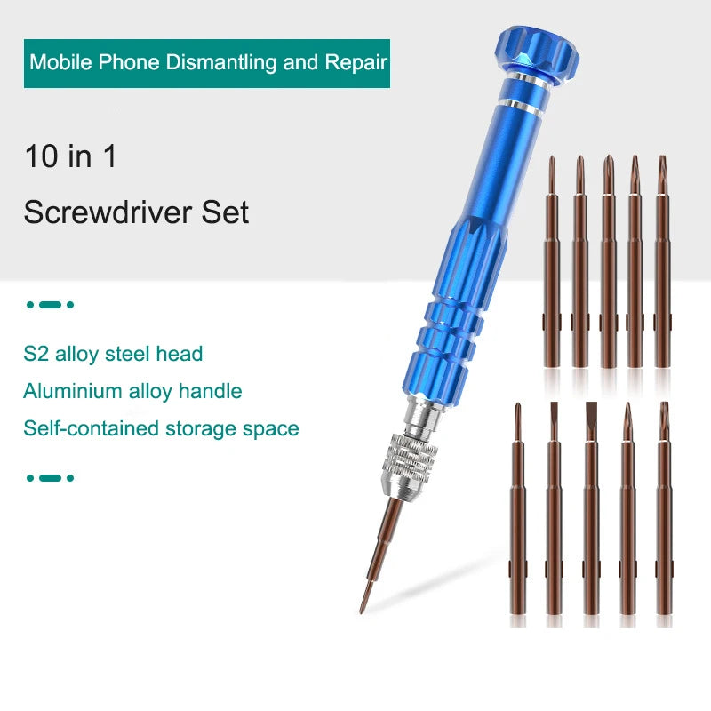 10 in 1 Mobile Phone Repair Tool Kit, Smartphone Screwdriver Set,Essential Disassembly Toolkit