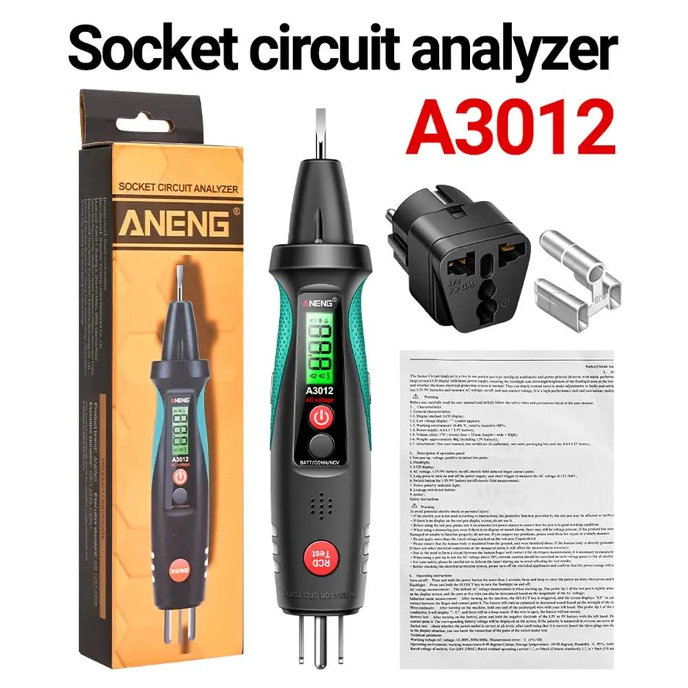 ANENG Multifunction Voltage Tester Electricity Test Pen Socket Phase Tester LED Display - FushionX Techflex