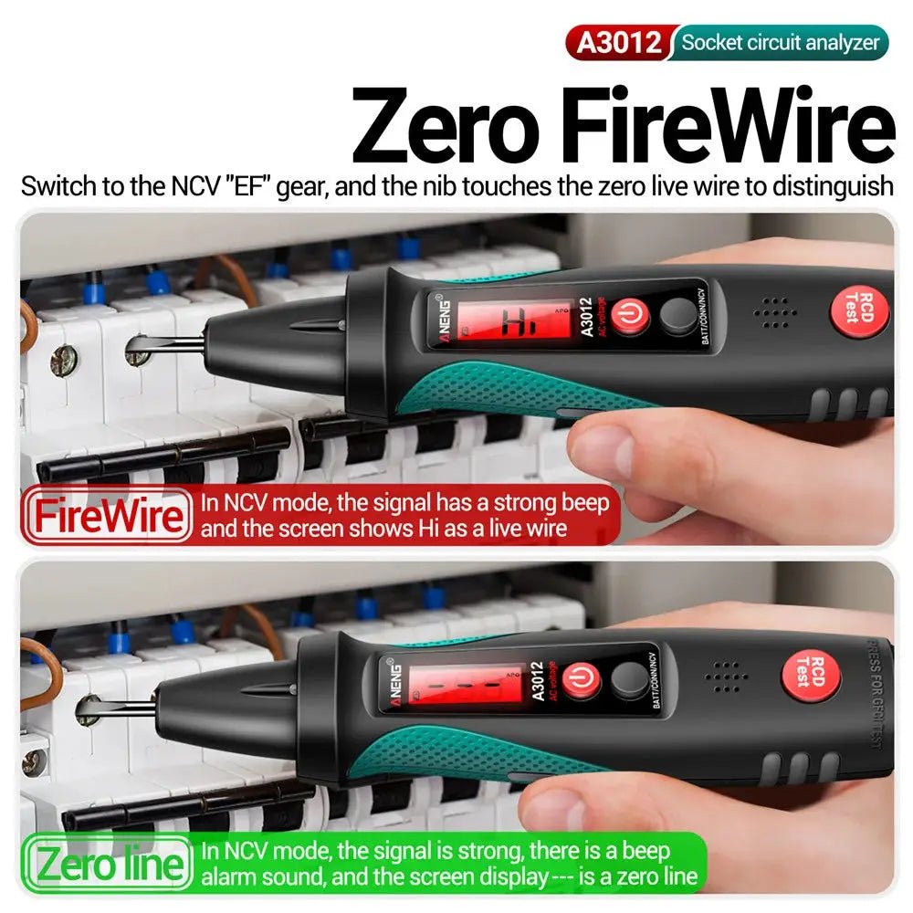 ANENG Multifunction Voltage Tester Electricity Test Pen Socket Phase Tester LED Display - FushionX Techflex