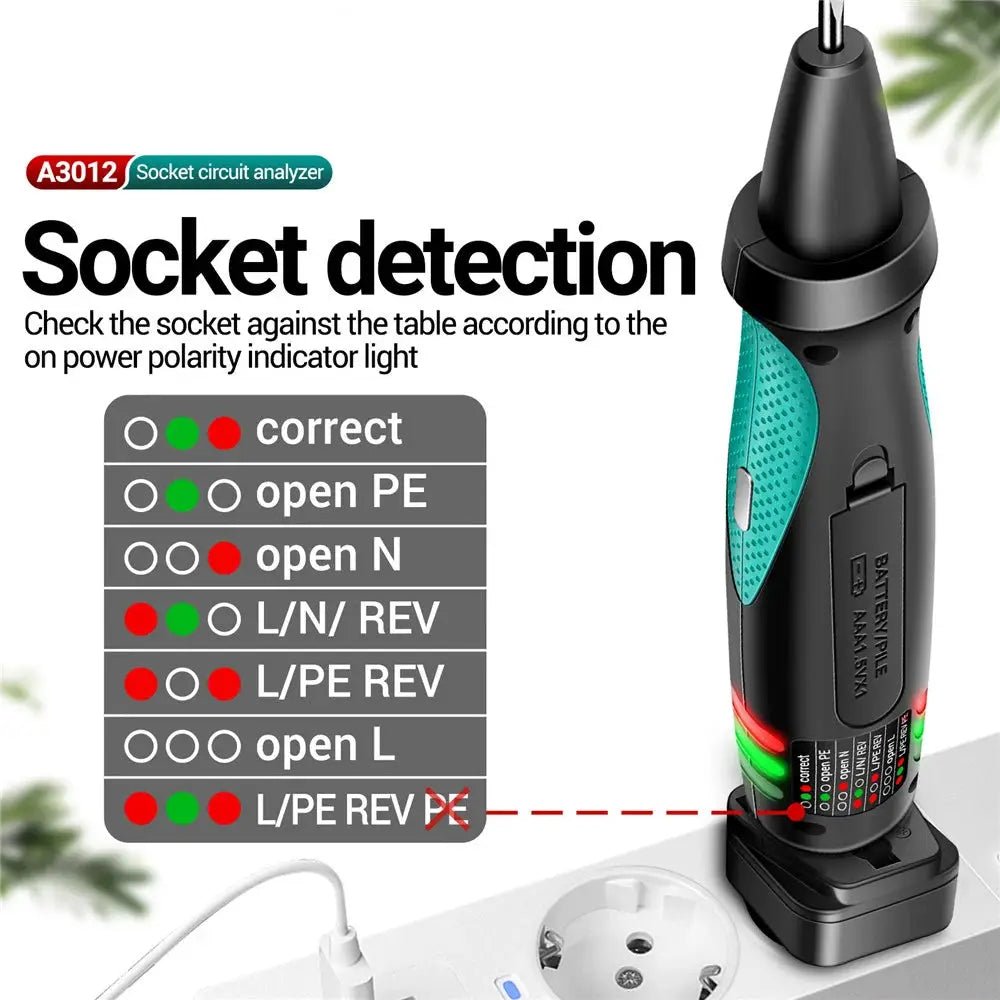 ANENG Multifunction Voltage Tester Electricity Test Pen Socket Phase Tester LED Display - FushionX Techflex