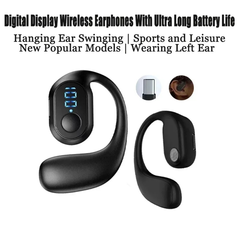 Bluetooth 5.3 Headphone TWS Wireless Ear Hook Earphone HiFi Stereo Noise Reduction Headset Waterproof Earbud for Huawi Xiami - FushionX Techflex